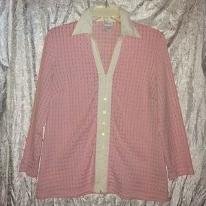 Mimi Maternity Pink & White Trim Top Medium